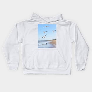 Copy of Flock of seagulls flying above the water Kids Hoodie